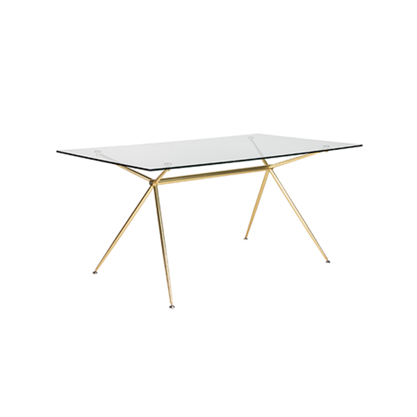 Atos 66in Conference Table - Matte Brushed Gold Base