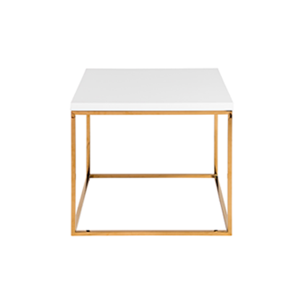 Teresa End Table - White with Gold Base