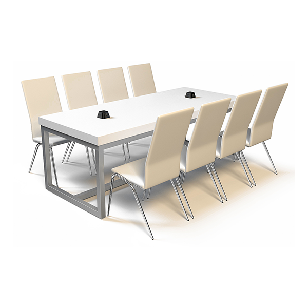 Volt Pyramid USB Cafe Table - White with Chairs