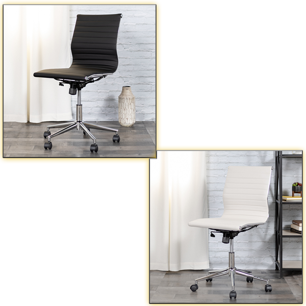 Motto Armless Office Chairs - Black and White