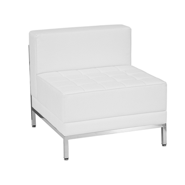 Tampa Armless Lounge Chair - White