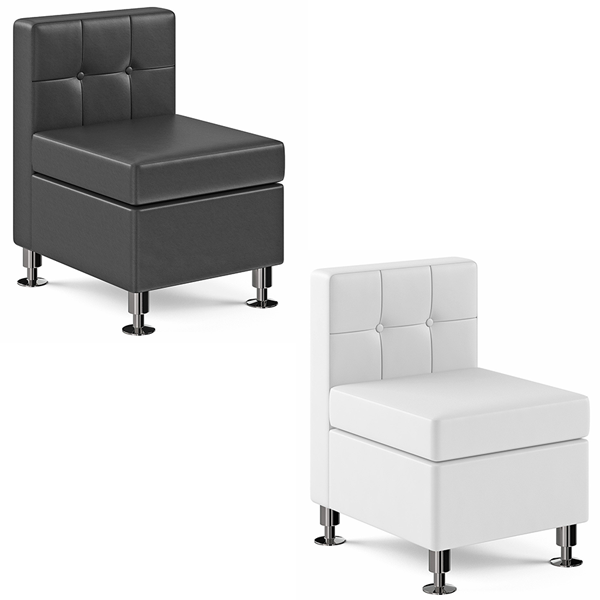 Tuft Armless Lounge Chairs - V-Decor Trade Show Furniture Rentals in Las Vegas